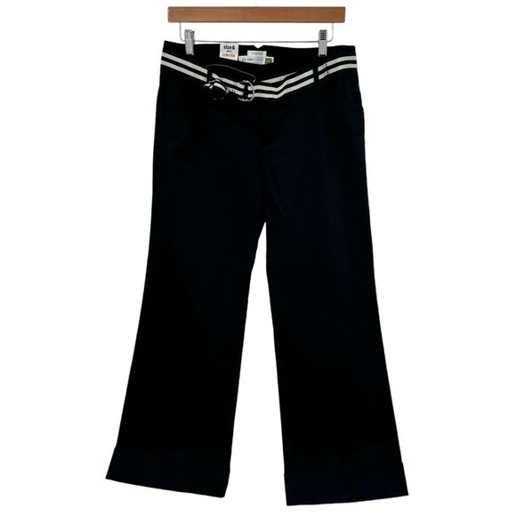 Old Navy Low Rise Wide Leg Cuffed Stretch Pants with belt Y2K 2005 NWT - Picture 3 of 15